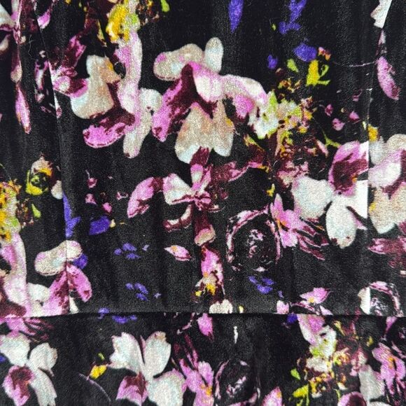 Hot Topic Black Floral Velvet Peter Pan Collar Whimsigoth Witchy Skater Dress - Picture 16 of 16